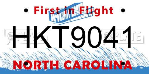 HKT9041 North Carolina License Plate