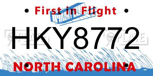 HKY8772 North Carolina License Plate