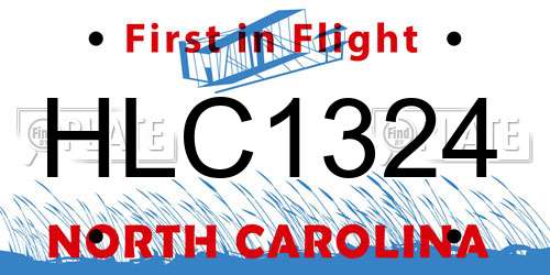 HLC1324 North Carolina License Plate