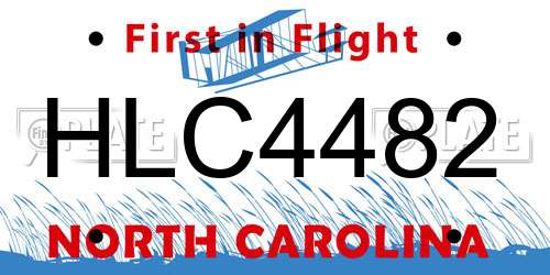 HLC4482 North Carolina License Plate