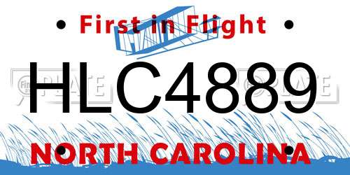 HLC4889 North Carolina License Plate