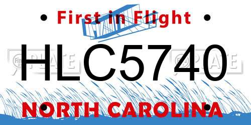 HLC5740 North Carolina License Plate