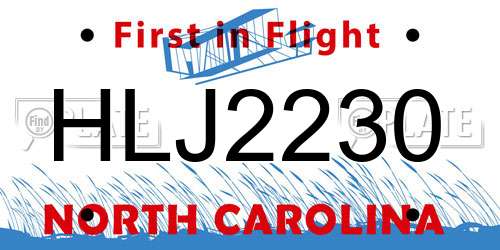 HLJ2230 North Carolina License Plate