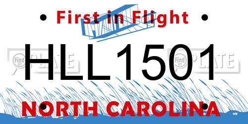 HLL1501 North Carolina License Plate