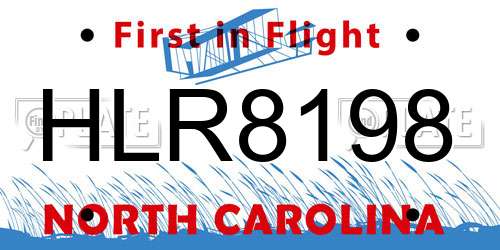 HLR8198 North Carolina License Plate