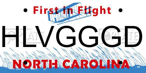 HLVGGGD North Carolina License Plate