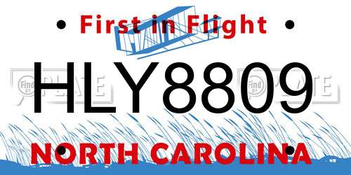 HLY8809 North Carolina License Plate