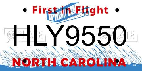 HLY9550 North Carolina License Plate