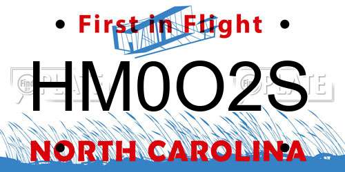 HM0O2S North Carolina License Plate