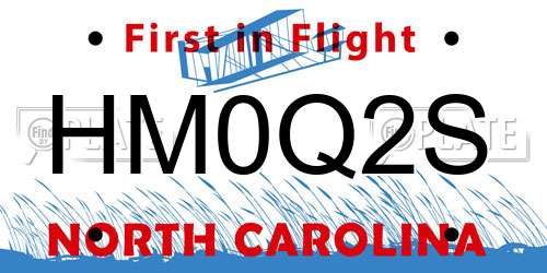 HM0Q2S North Carolina License Plate
