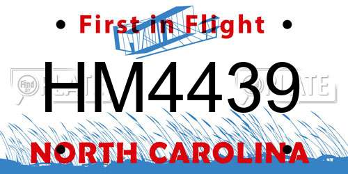 HM4439 North Carolina License Plate