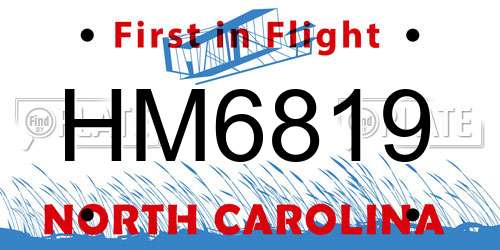 HM6819 North Carolina License Plate