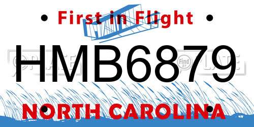 HMB6879 North Carolina License Plate