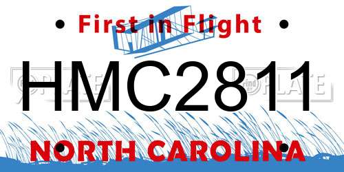 HMC2811 North Carolina License Plate