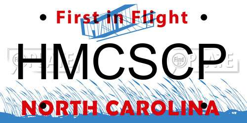 HMCSCP North Carolina License Plate