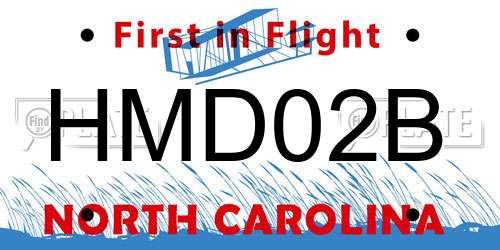 HMD02B North Carolina License Plate