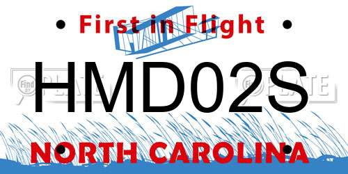 HMD02S North Carolina License Plate
