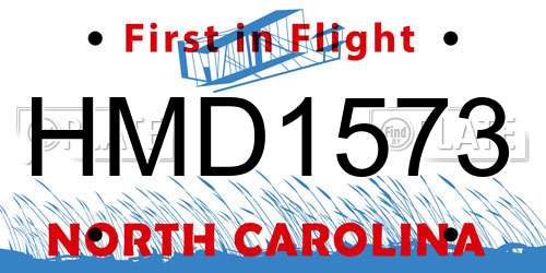 HMD1573 North Carolina License Plate
