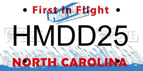 HMDD25 North Carolina License Plate