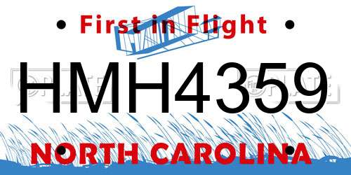 HMH4359 North Carolina License Plate