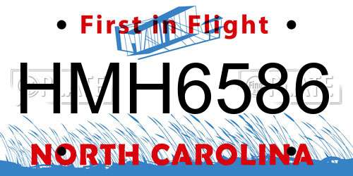 HMH6586 North Carolina License Plate