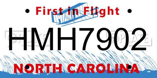 HMH7902 North Carolina License Plate
