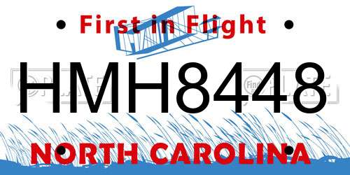 HMH8448 North Carolina License Plate