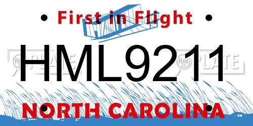 HML9211 North Carolina License Plate