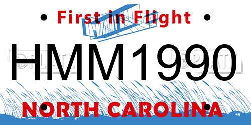 HMM1990 North Carolina License Plate