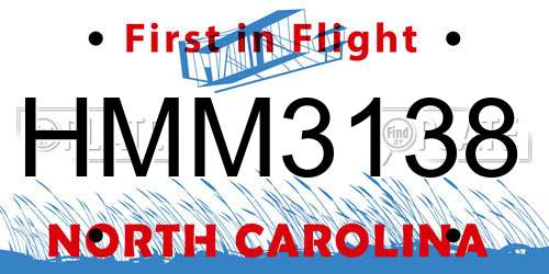 HMM3138 North Carolina License Plate