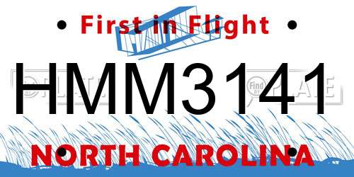 HMM3141 North Carolina License Plate