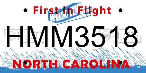 HMM3518 North Carolina License Plate