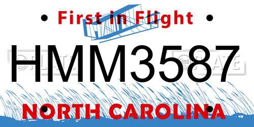 HMM3587 North Carolina License Plate