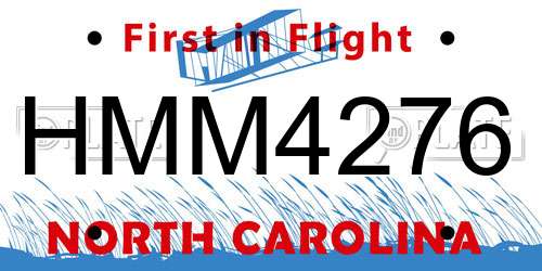 HMM4276 North Carolina License Plate