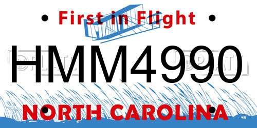 HMM4990 North Carolina License Plate