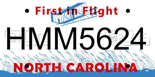 HMM5624 North Carolina License Plate