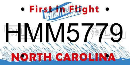 HMM5779 North Carolina License Plate