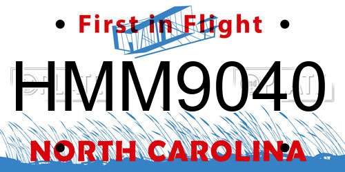 HMM9040 North Carolina License Plate
