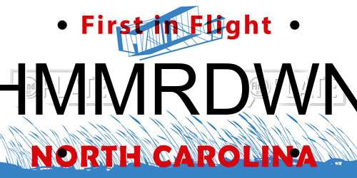 HMMRDWN North Carolina License Plate