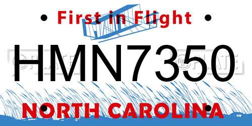 HMN7350 North Carolina License Plate
