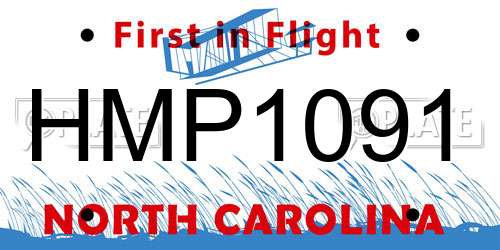 HMP1091 North Carolina License Plate
