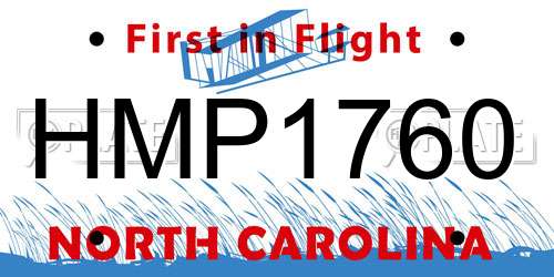 HMP1760 North Carolina License Plate