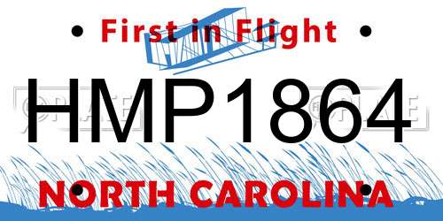 HMP1864 North Carolina License Plate