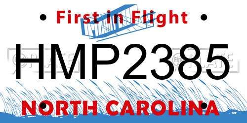 HMP2385 North Carolina License Plate