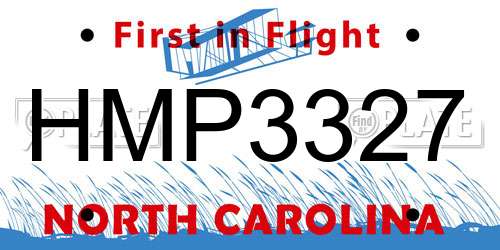 HMP3327 North Carolina License Plate