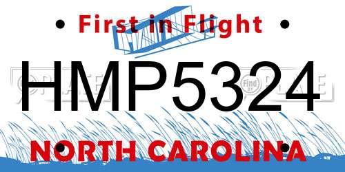 HMP5324 North Carolina License Plate
