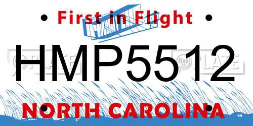 HMP5512 North Carolina License Plate