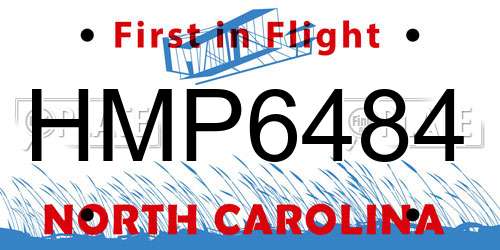 HMP6484 North Carolina License Plate