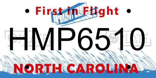 HMP6510 North Carolina License Plate