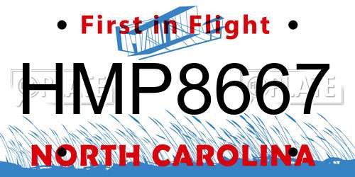 HMP8667 North Carolina License Plate